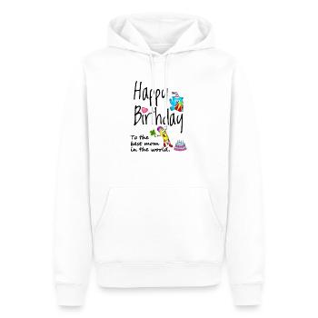 Joyeux anniversaire à la meilleure maman - Sweat à capuche Premium bio Homme - blanc - Devant - Nico (187cm)