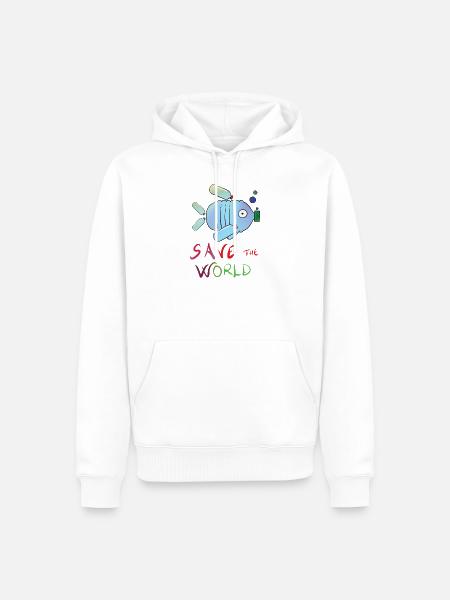 Save the world - Men’s Premium Organic Hoodie - white