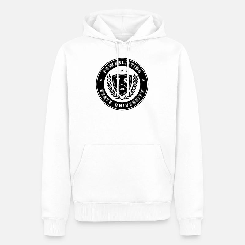 Université d'État de Powerlifting - Sweat à capuche Premium bio Homme - blanc
