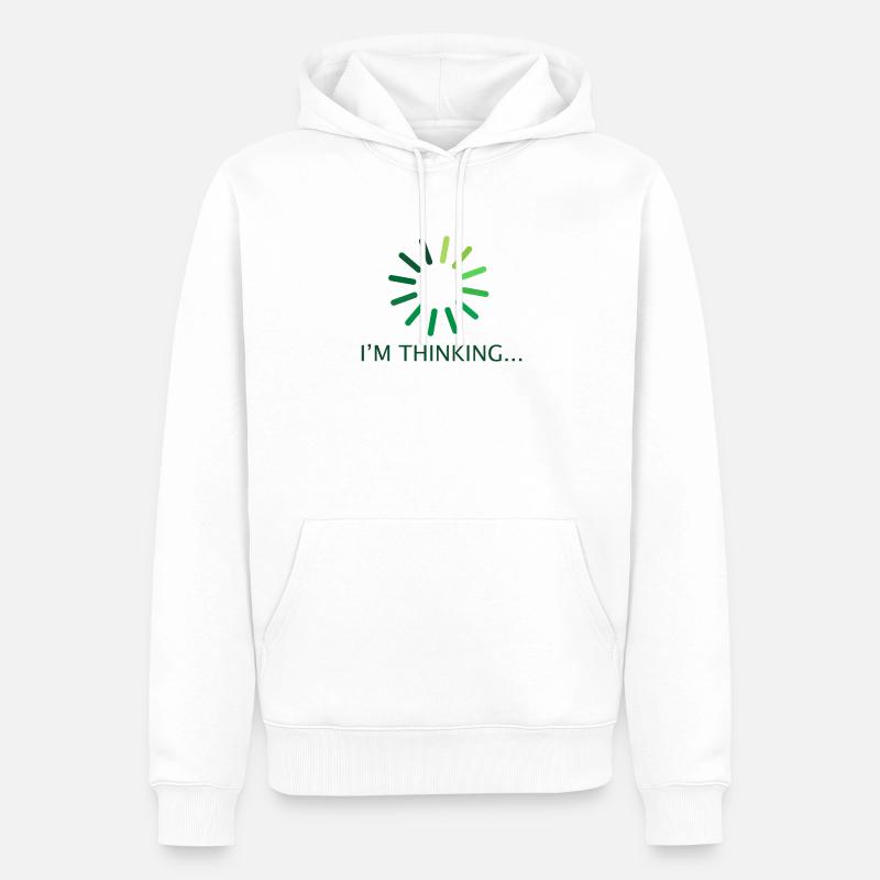 I'm thinking Geschenk Programmierer Nerd - Männer Premium Bio Hoodie - Weiß