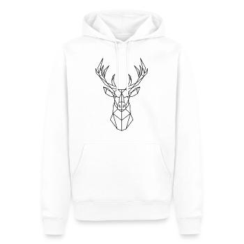 Cerf géometrique - Sweat à capuche Premium bio Homme - blanc - Devant - Nico (187cm)