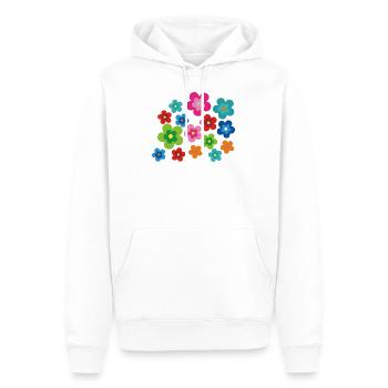 Hippie Blumen Flower Power Geschenk 70er Love - Männer Premium Bio Hoodie - Weiß - Vorne - Nico (187cm)