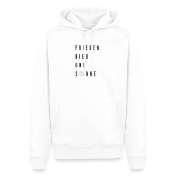 Frieden Bier und Sonne - Männer Premium Bio Hoodie - Weiß - Vorne - Nico (187cm)