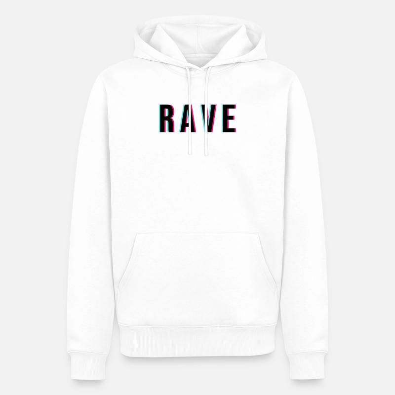 R A V E rave - Männer Premium Bio Hoodie - Weiß