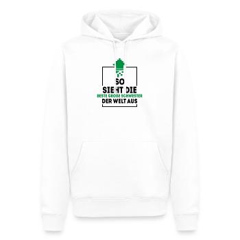 So sieht die beste Große Schwester der Welt aus - Männer Premium Bio Hoodie - Weiß - Vorne - Nico (187cm)