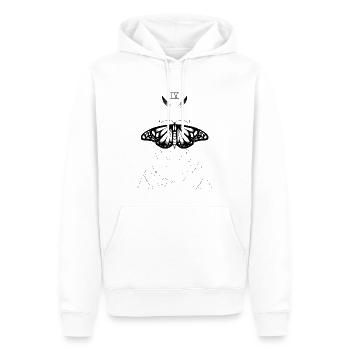 La carte de tarot papillon impératrice MÉTÉO BROLLY - Sweat à capuche Premium bio Homme - blanc - Devant - Nico (187cm)