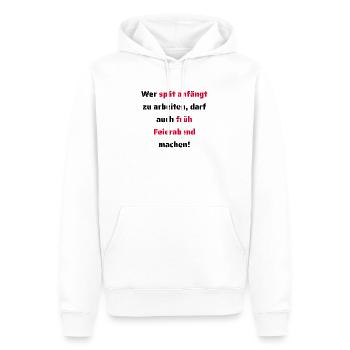 Feierabend Arbeitskollegen Arbeitstier - Männer Premium Bio Hoodie - Weiß - Vorne - Nico (187cm)