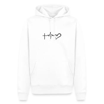 Heart Love Geschenk Jesus Glaube - Männer Premium Bio Hoodie - Weiß - Vorne - Nico (187cm)
