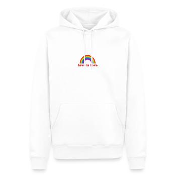 l'amour est l'amour fierté arc-en-ciel LGBT Gay - Sweat à capuche Premium bio Homme - blanc - Devant - Nico (187cm)