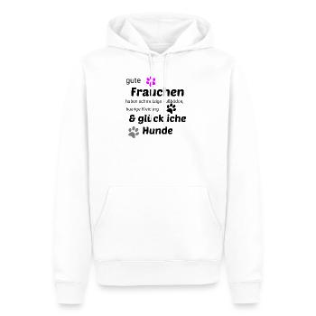 Hundeliebe, Hundeliebhaber - Männer Premium Bio Hoodie - Weiß - Vorne - Nico (187cm)
