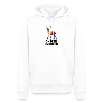 Oh cerf je suis gay Queer LGBT Pride Month Gay - Sweat à capuche Premium bio Homme - blanc - Devant - Nico (187cm)