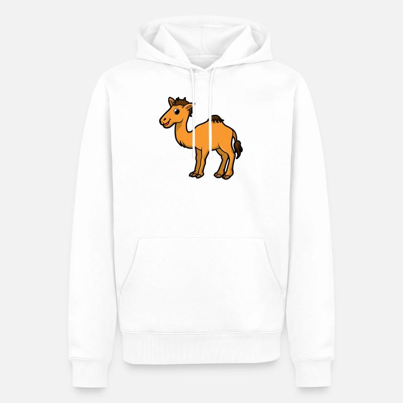 Kamel - Männer Premium Bio Hoodie - Weiß
