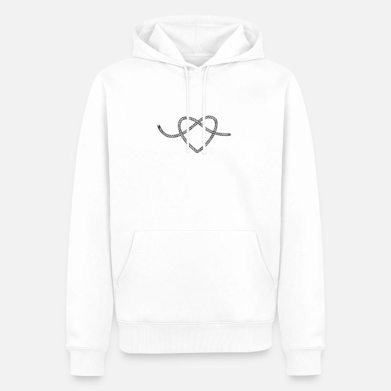 Maritime Seil Herz Geschenk - Männer Premium Bio Hoodie - Weiß