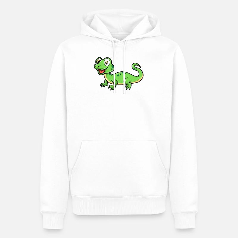 Eidechse - Männer Premium Bio Hoodie - Weiß