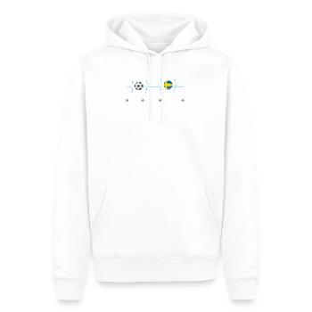 Live love football heart fan suède - Sweat à capuche Premium bio Homme - blanc - Devant - Nico (187cm)