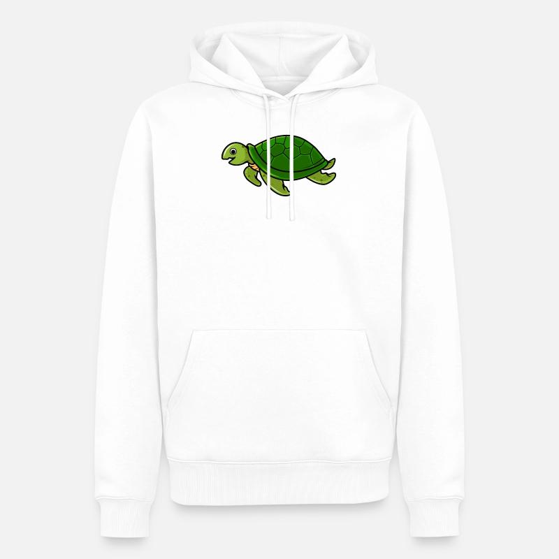 Schildkröte - Männer Premium Bio Hoodie - Weiß