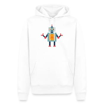 Roboter - Männer Premium Bio Hoodie - Weiß - Vorne - Nico (187cm)
