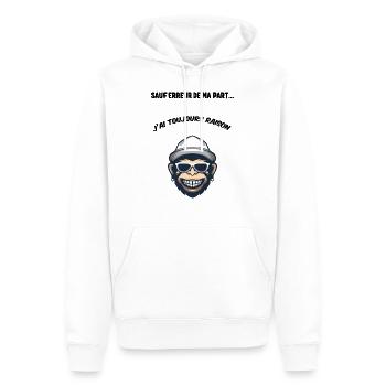 Sauf erreur de ma part j'ai toujours raison blague - Sweat à capuche Premium bio Homme - blanc - Devant - Nico (187cm)