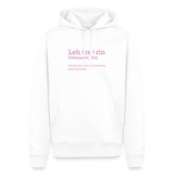 Lehrerin Einzige Influencerin mit Ausbildung - Männer Premium Bio Hoodie - Weiß - Vorne - Nico (187cm)