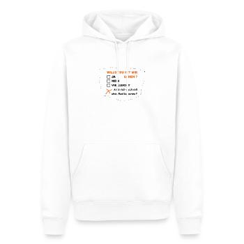 Willst du mit mir gehen? - Männer Premium Bio Hoodie - Weiß - Vorne - Nico (187cm)