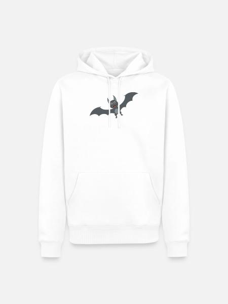Fledermaus - Männer Premium Bio Hoodie - Weiß