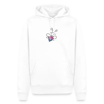 Bisexual Bee Bine Design Noir - Sweat à capuche Premium bio Homme - blanc - Devant - Nico (187cm)