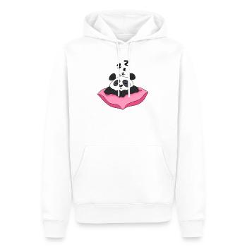 Panda endormi - Sweat à capuche Premium bio Homme - blanc - Devant - Nico (187cm)