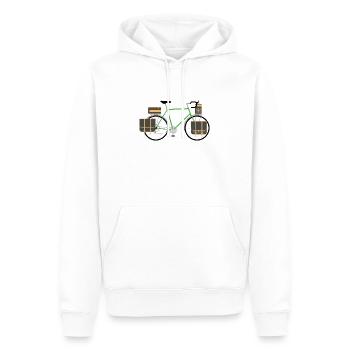 Vélo de route classique Randonneur vintage - Sweat à capuche Premium bio Homme - blanc - Devant - Nico (187cm)