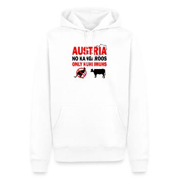 Austria no kangaroos only kuhlimuhs Geschenk - Männer Premium Bio Hoodie - Weiß - Vorne - Nico (187cm)