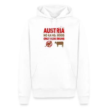 Austria no kangaroos only kuhlimuhs Geschenk - Männer Premium Bio Hoodie - Weiß - Vorne - Nico (187cm)