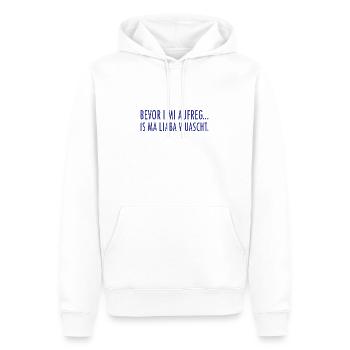 Bevor I mi aufreg is ma liaba wuascht Geschenk - Männer Premium Bio Hoodie - Weiß - Vorne - Nico (187cm)
