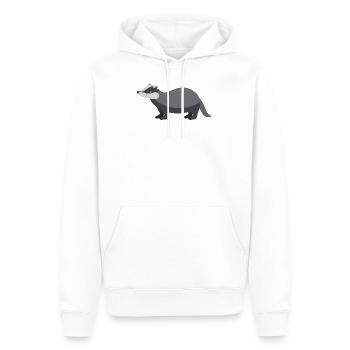 Blaireau - Sweat à capuche Premium bio Homme - blanc - Devant - Nico (187cm)