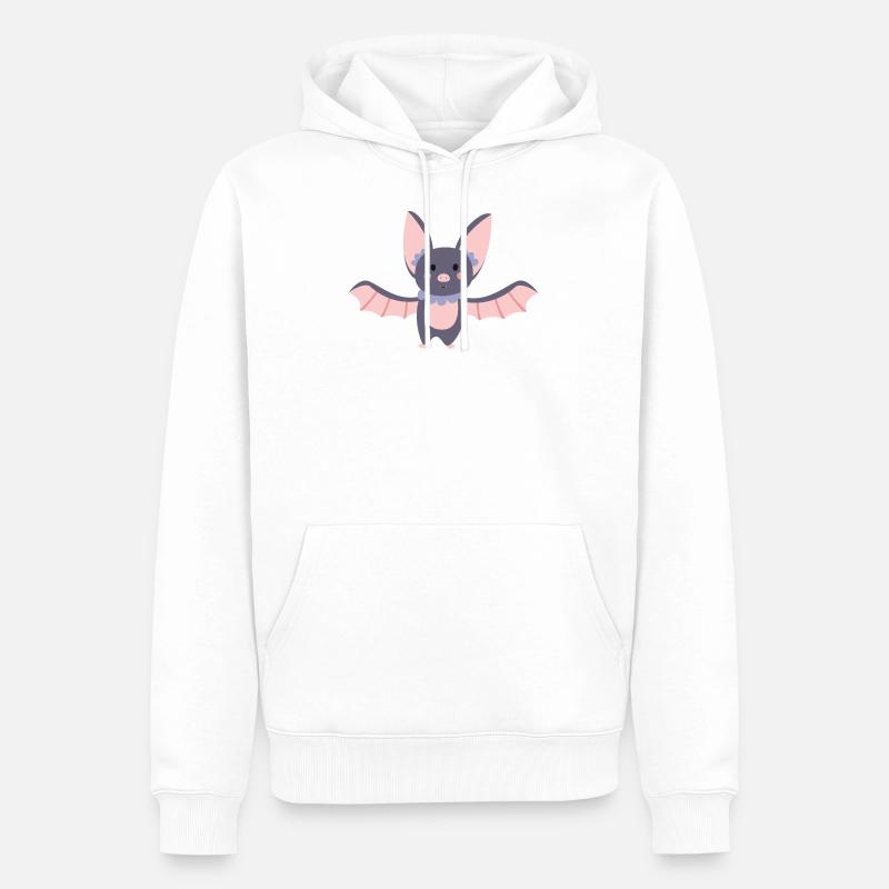 Fledermaus - Männer Premium Bio Hoodie - Weiß