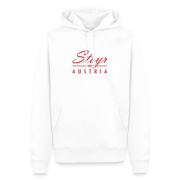 Steyr Austria Geschenk Österreich Lederhose - Männer Premium Bio Hoodie - Weiß - Vorne - Nico (187cm)