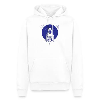 Art cosmos astronomie fusée spatiale - Sweat à capuche Premium bio Homme - blanc - Devant - Nico (187cm)