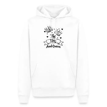 roi et reine - Sweat à capuche Premium bio Homme - blanc - Devant - Nico (187cm)