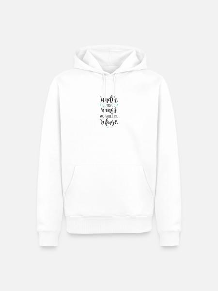 Psalm 91 4 5785 - Men’s Premium Organic Hoodie - white