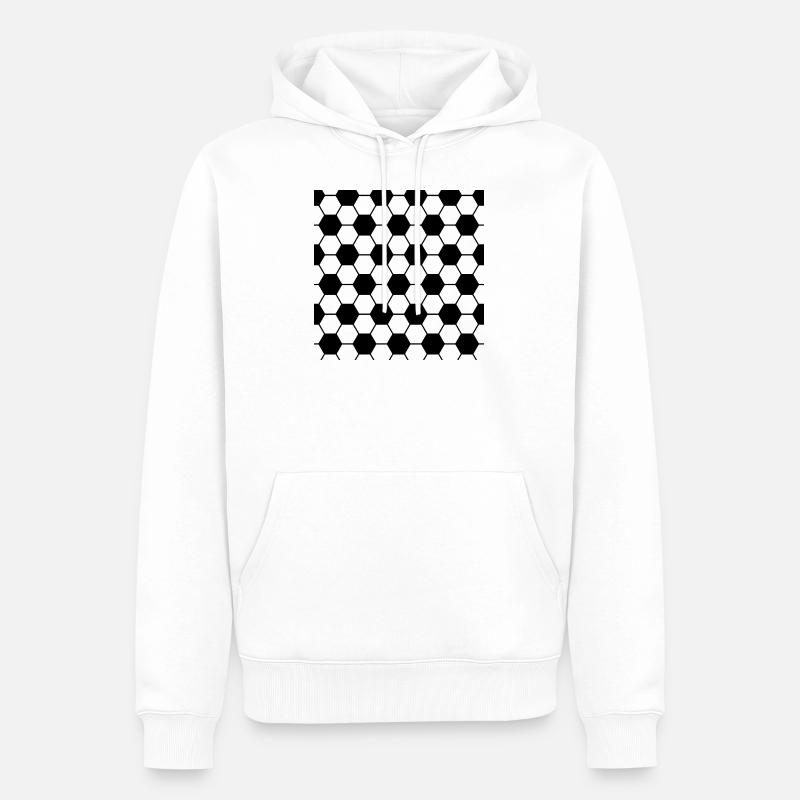 Fußball Muster - Männer Premium Bio Hoodie - Weiß