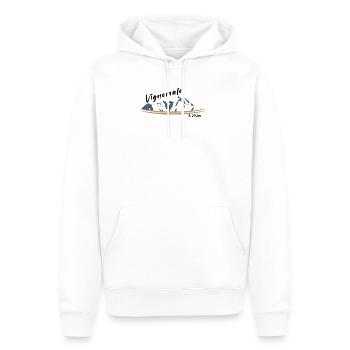 Zeichnung Montagne VIGNEMALE und Höhe - Männer Premium Bio Hoodie - Weiß - Vorne - Nico (187cm)