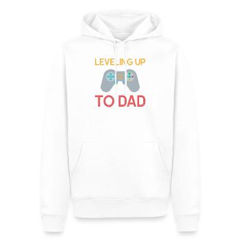 Leveling up to dad Vater Opa Onkel Geschenk - Männer Premium Bio Hoodie - Weiß - Vorne - Nico (187cm)