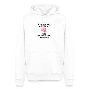 cerveau intelligent génie drôle proverbes humour cadeau - Sweat à capuche Premium bio Homme - blanc - Devant - Nico (187cm)