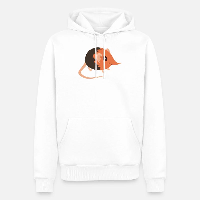 Elefantenspitzmaus - Männer Premium Bio Hoodie - Weiß