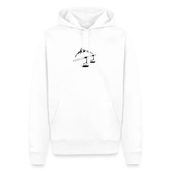 Cadeau de montagne de ski de téléphérique - Sweat à capuche Premium bio Homme - blanc - Devant - Nico (187cm)