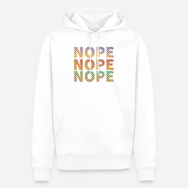 NopeNopeNope - Sweat à capuche Premium bio Homme - blanc