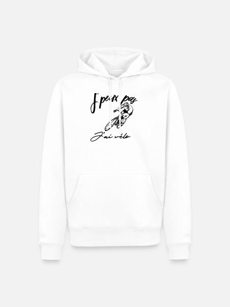 Ik kan geen fiets hebben - Mannen Premium Bio hoodie - wit