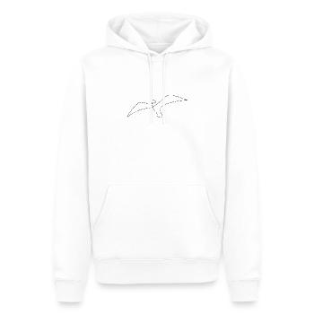 one line Möve schwarz - Männer Premium Bio Hoodie - Weiß - Vorne - Nico (187cm)