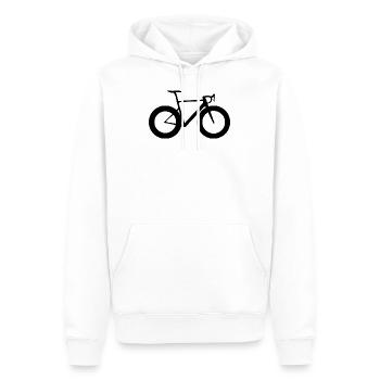 Vélo de route Fixie Singlespeed noir - Sweat à capuche Premium bio Homme - blanc - Devant - Nico (187cm)