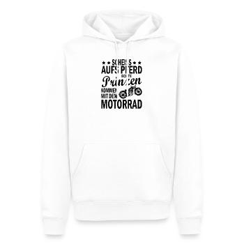 Scheiss aufs pferd echte prinzen kommen Biker - Männer Premium Bio Hoodie - Weiß - Vorne - Nico (187cm)
