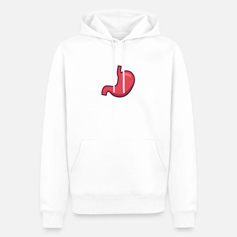 Ventre Estomac - Sweat à capuche Premium bio Homme - blanc