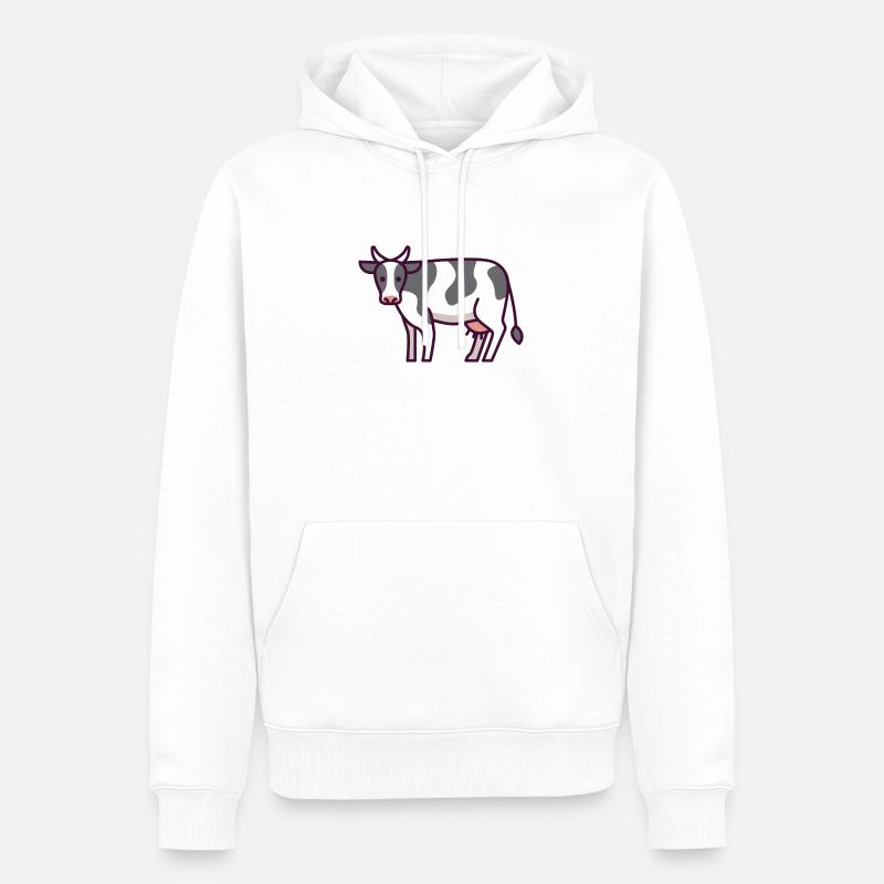 vache - Sweat à capuche Premium bio Homme - blanc